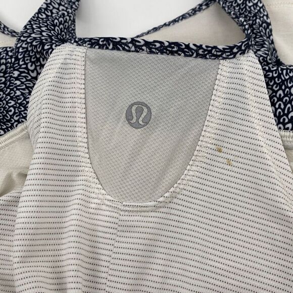 Lululemon Run Times Cinch Running Tank size 6 Heathered Ghost Plush‎ Petal Black - Picture 9 of 10